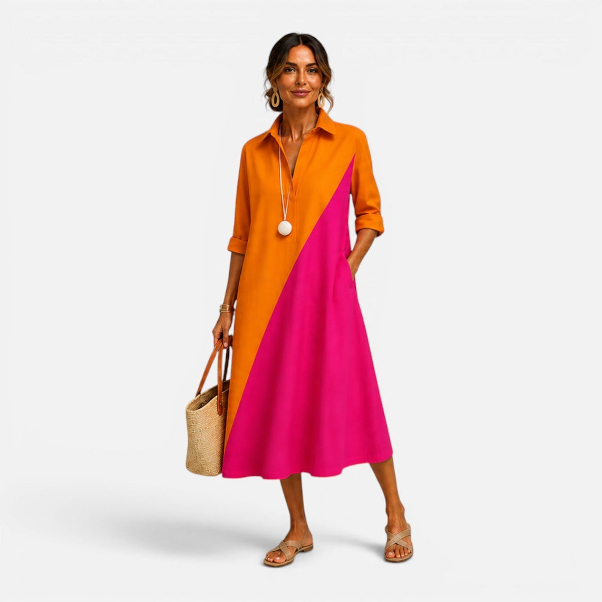 Women's Block Midi Dress