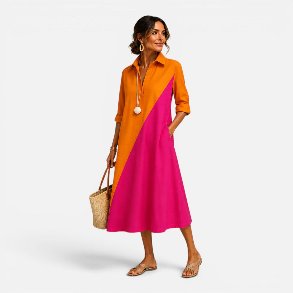 Women's Block Midi Dress