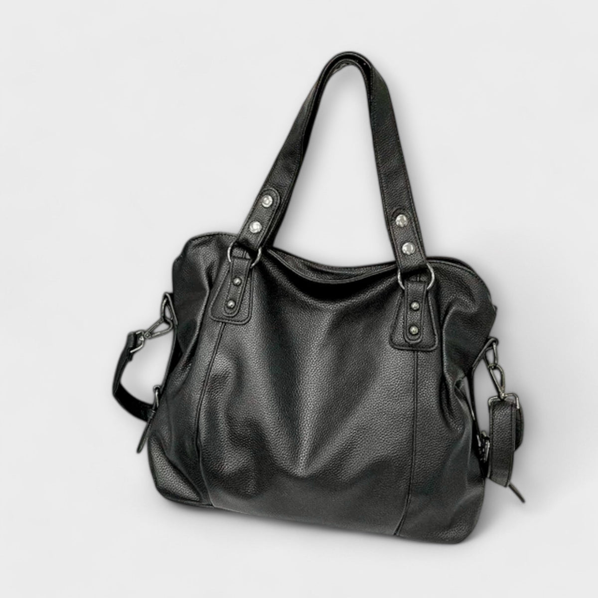 Studded Slouchy Hobo Shoulder Bag