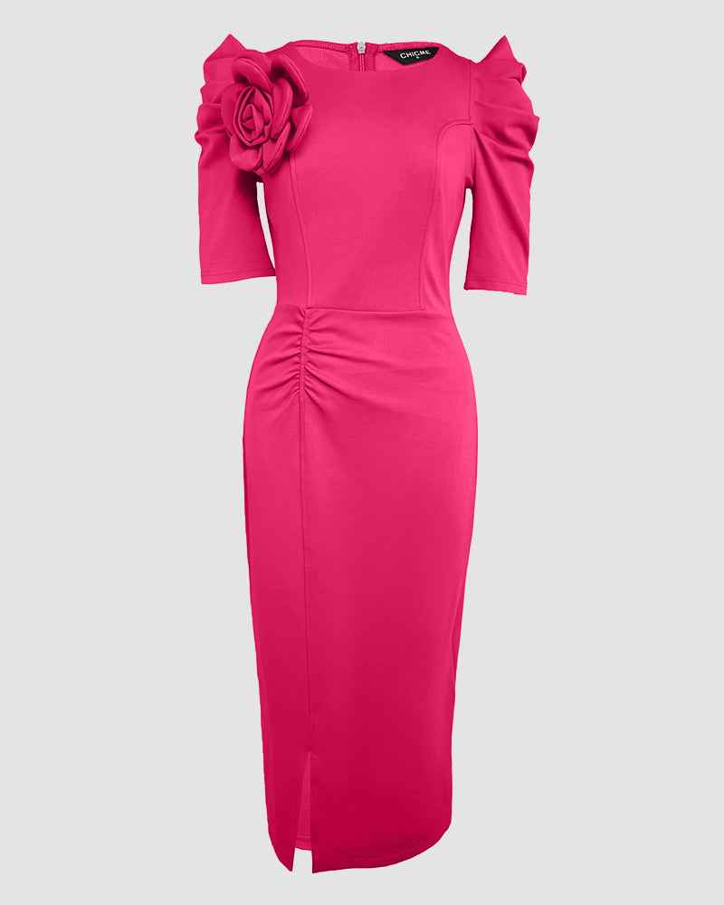 Chic Floral Bodycon Cocktail Dress with Elegant Fit and Stretch Fabric