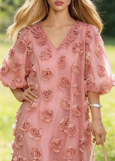 Tulle Floral Fitted Midi Dress