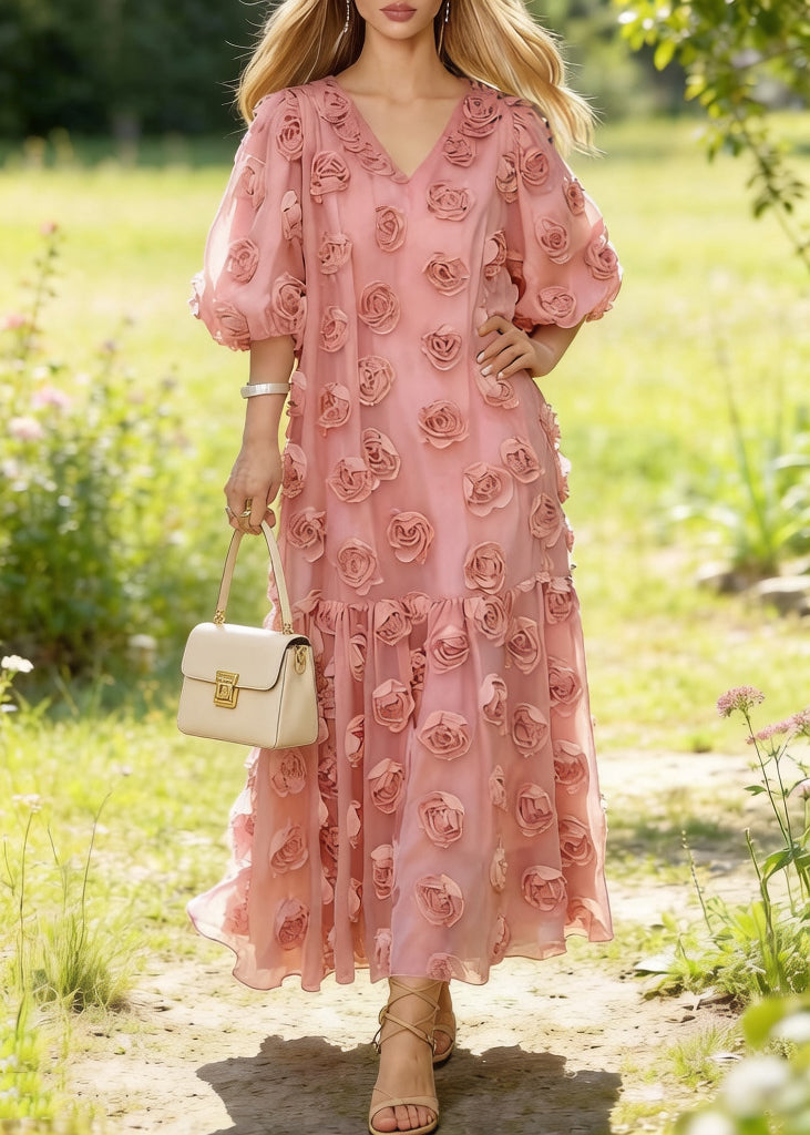 Tulle Floral Fitted Midi Dress