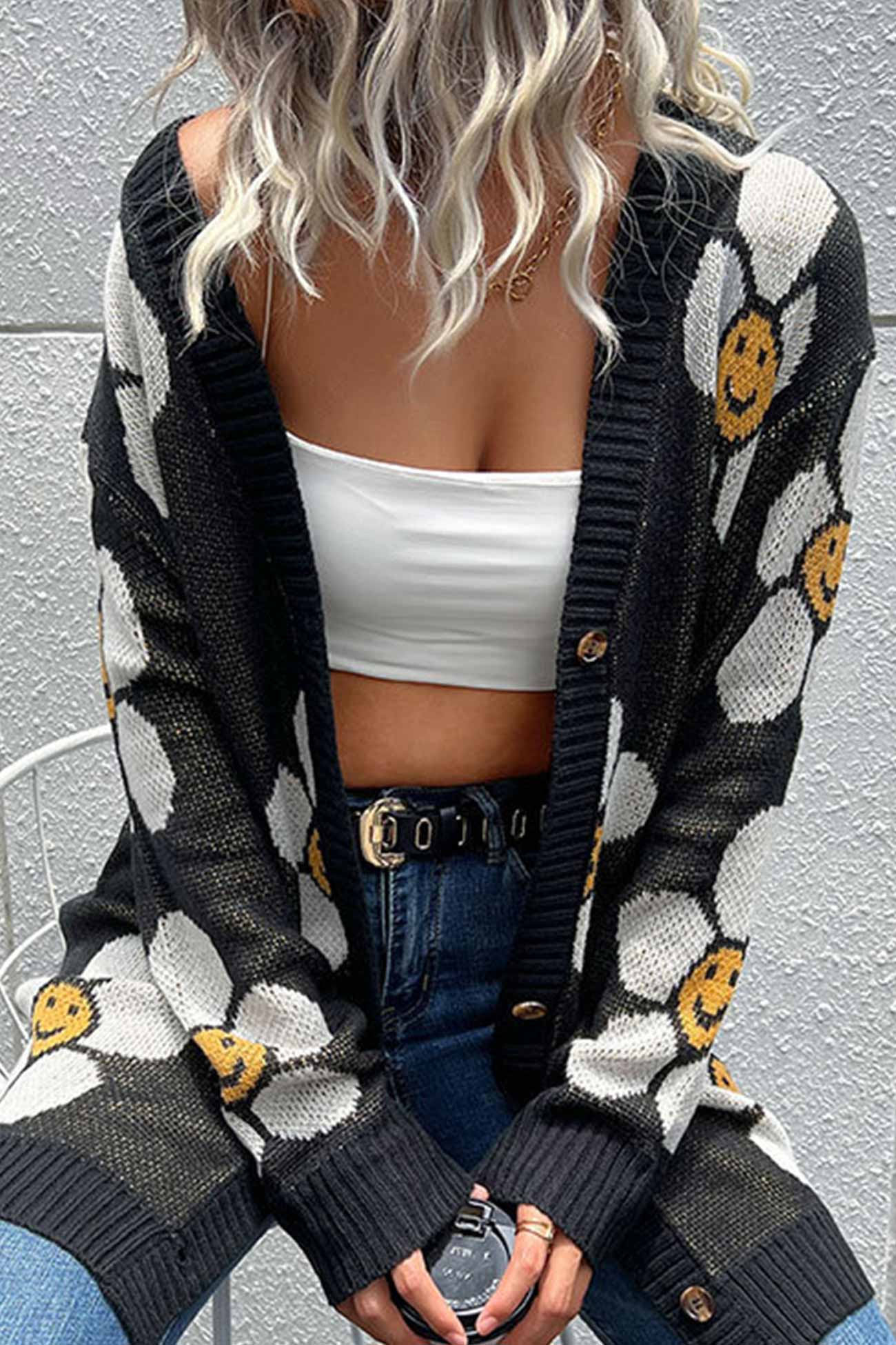 Floral Long sleeve Button Down Cardigan