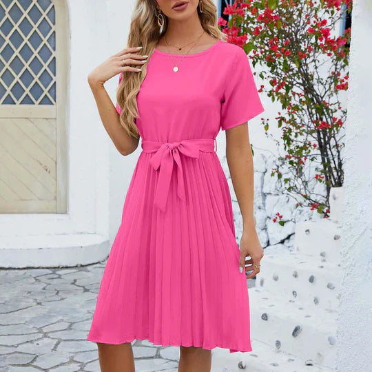 Dominique Minimalist Mint Green Pleated Formal Dress Statement Occasion Edit