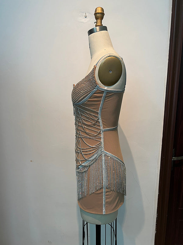 Frances Rhinestone Chain Party Dress