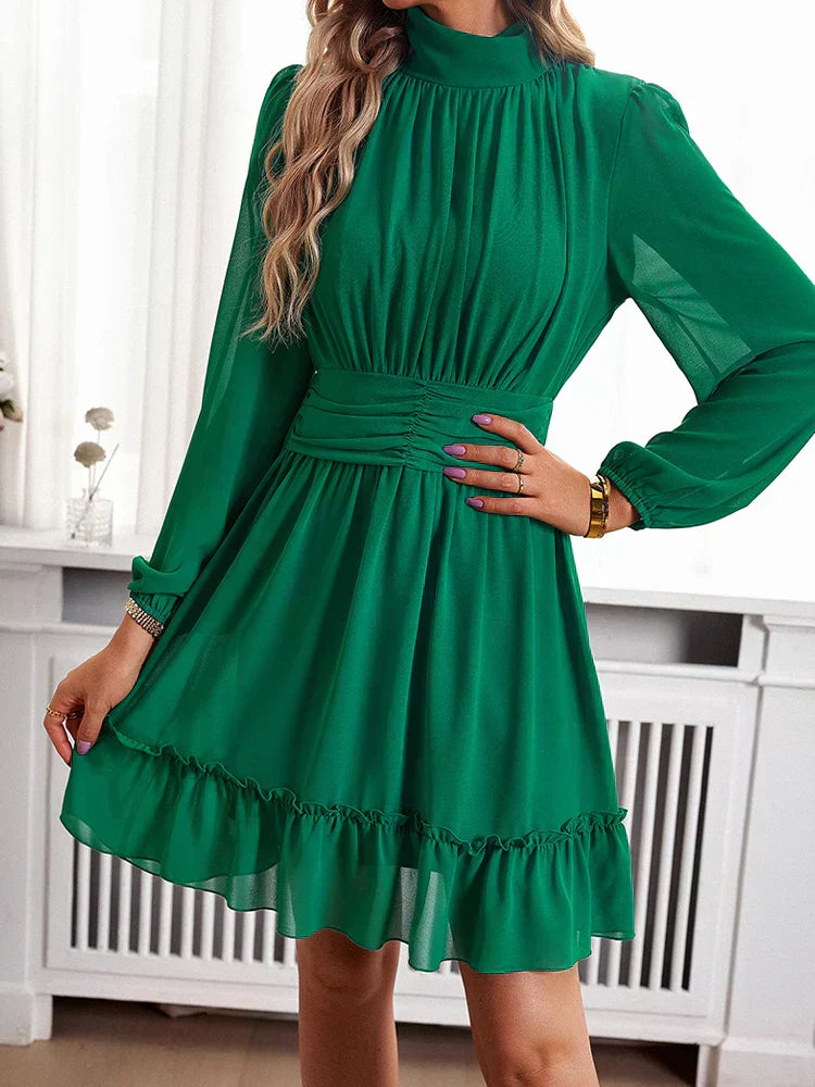 A-Line Print Short Sleeve Maxi Dress