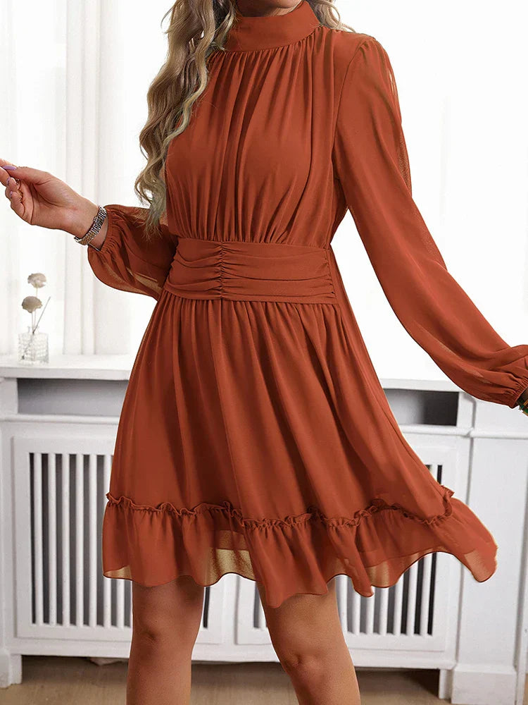 A-Line Print Short Sleeve Maxi Dress