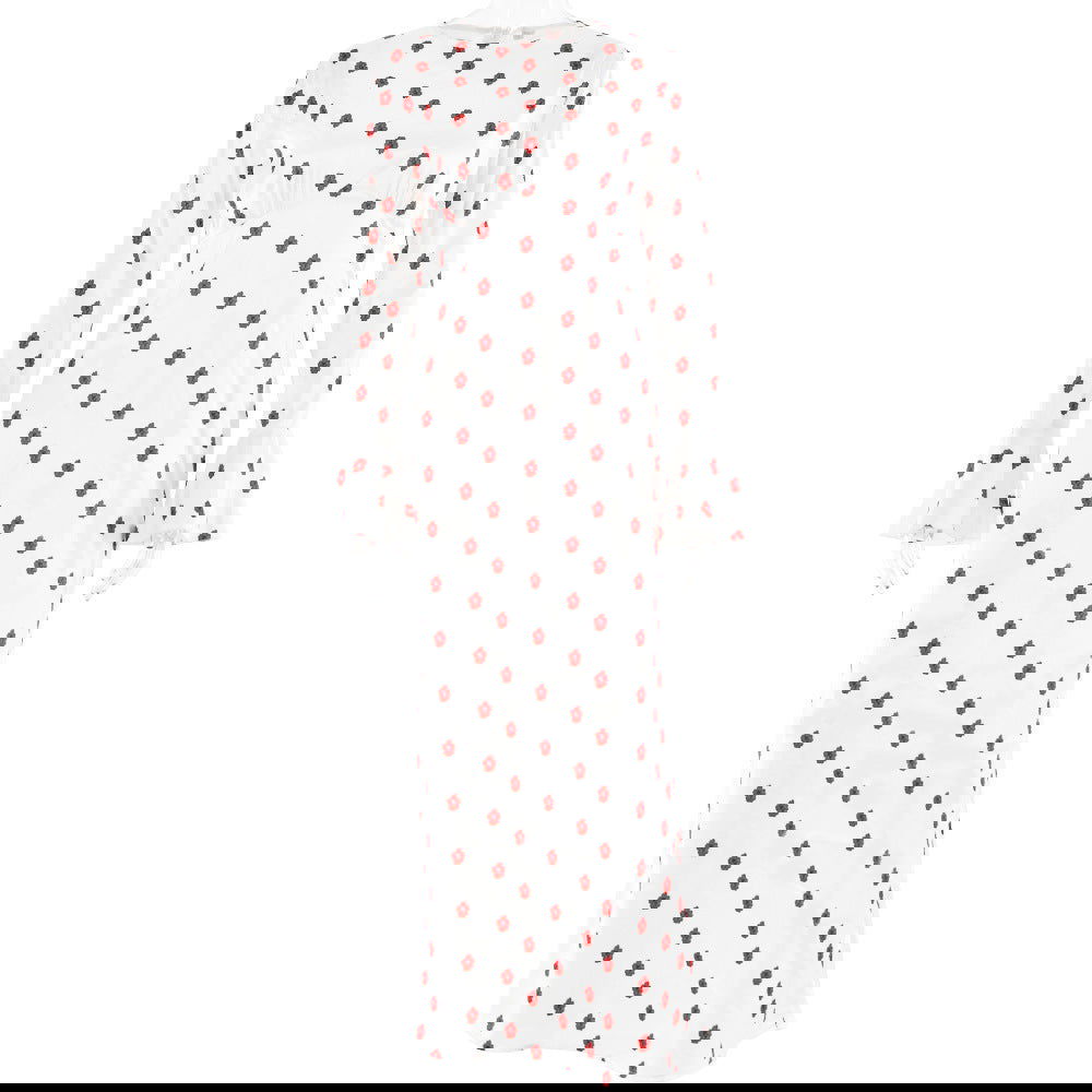 French Printed Bell Sleeve Casual Maxi Dress