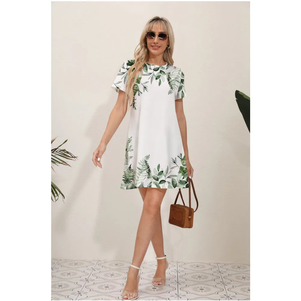 Summer Fresh Sweet Solid Lace VNeck Waist Panel Midi Dresses