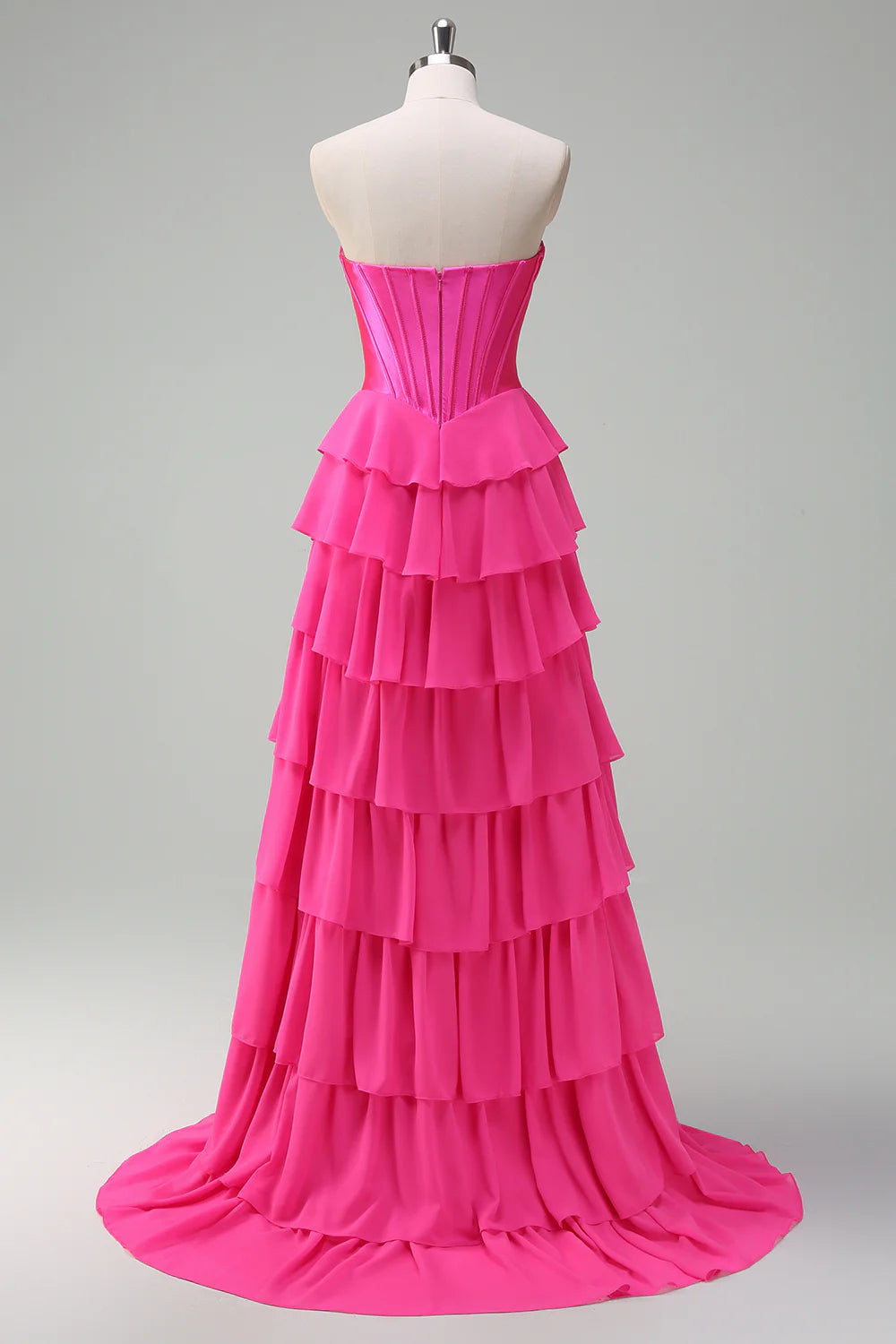 Blue Sweetheart Ruffled A Line Long Prom Dress