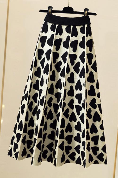 Full Of Love A-Line Knit Midi Skirt