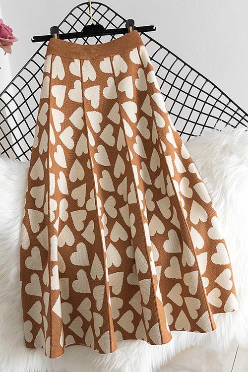 Full Of Love A-Line Knit Midi Skirt