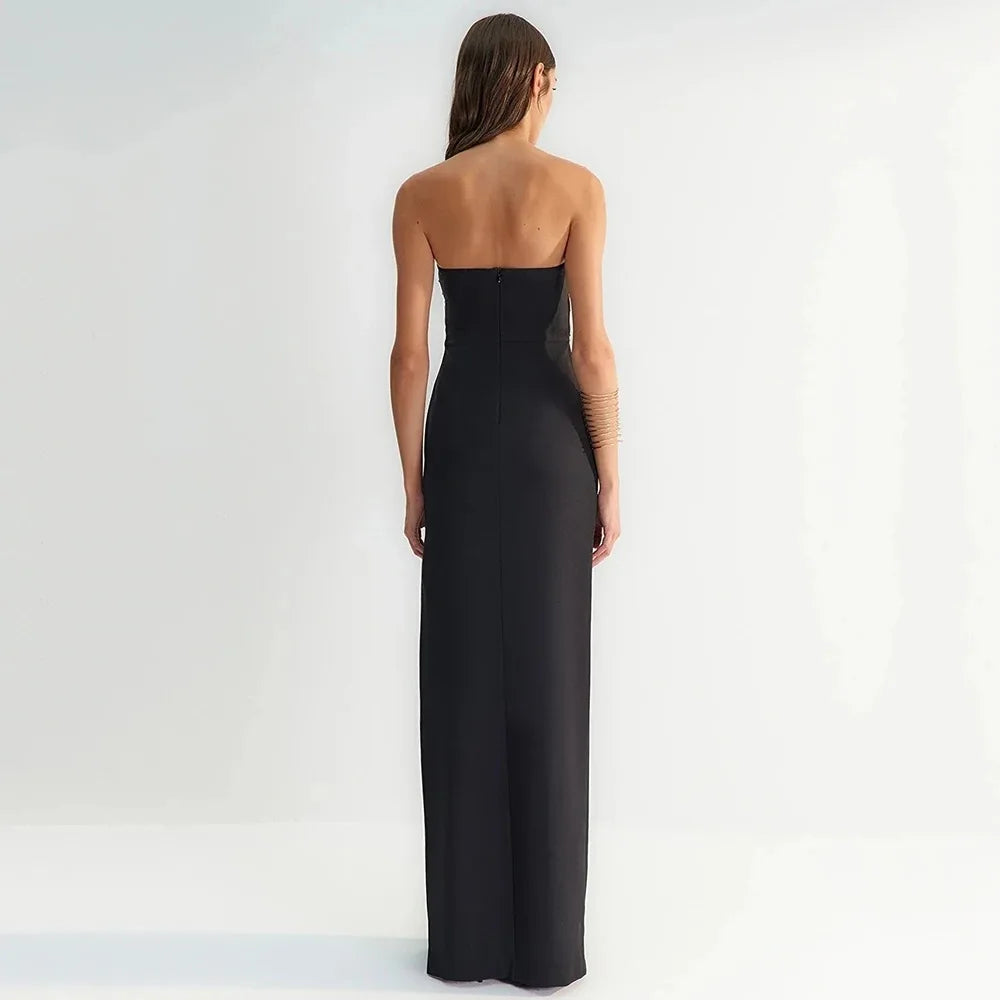 Polka Dot Tube Top Evening Party Dress
