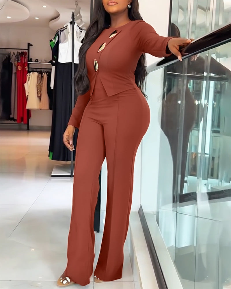 Elegant Stylish Jumpsuit with Pockets & Comfortable Fit for Commuting