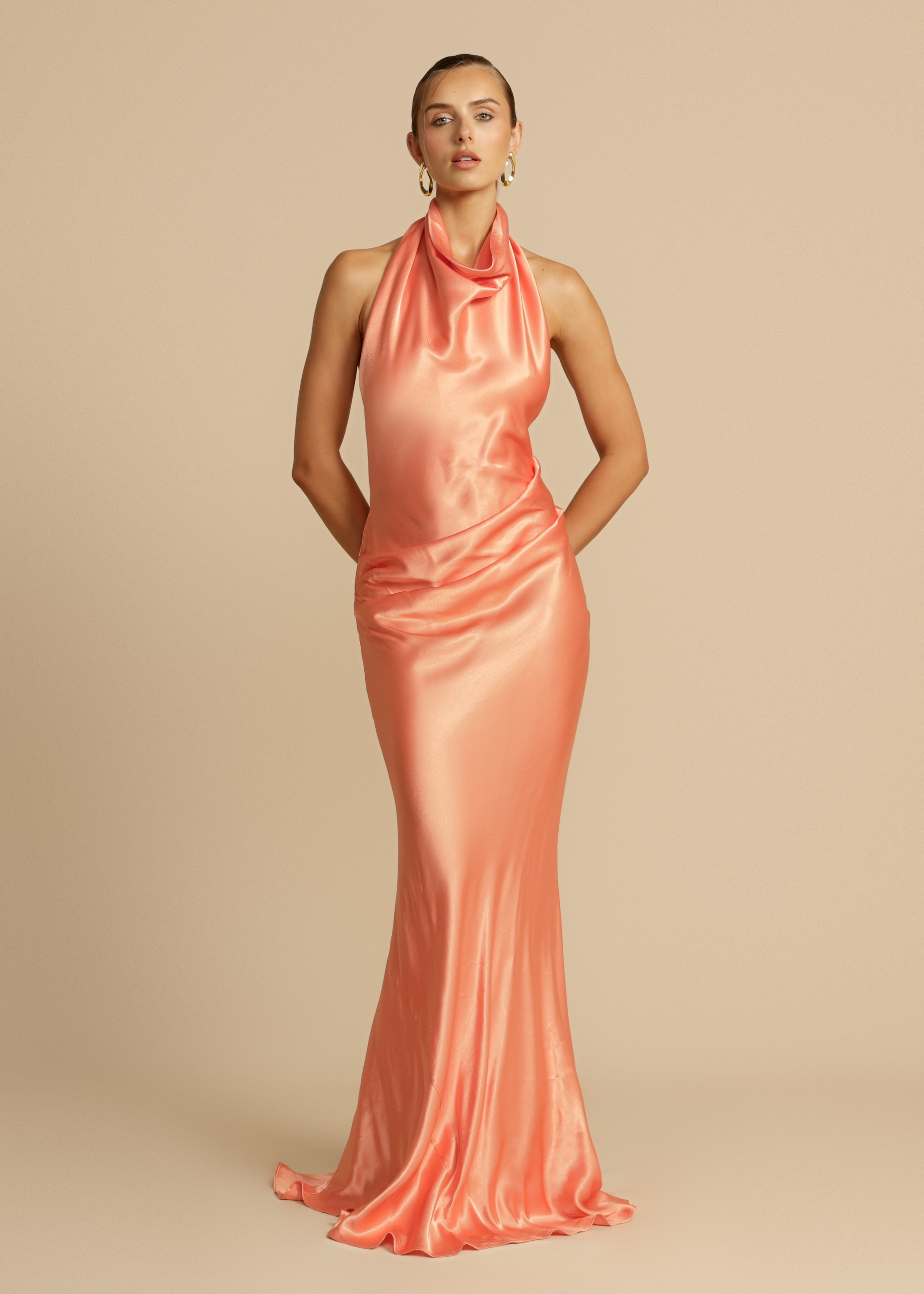 Amara Satin Maxi Dress - View 2