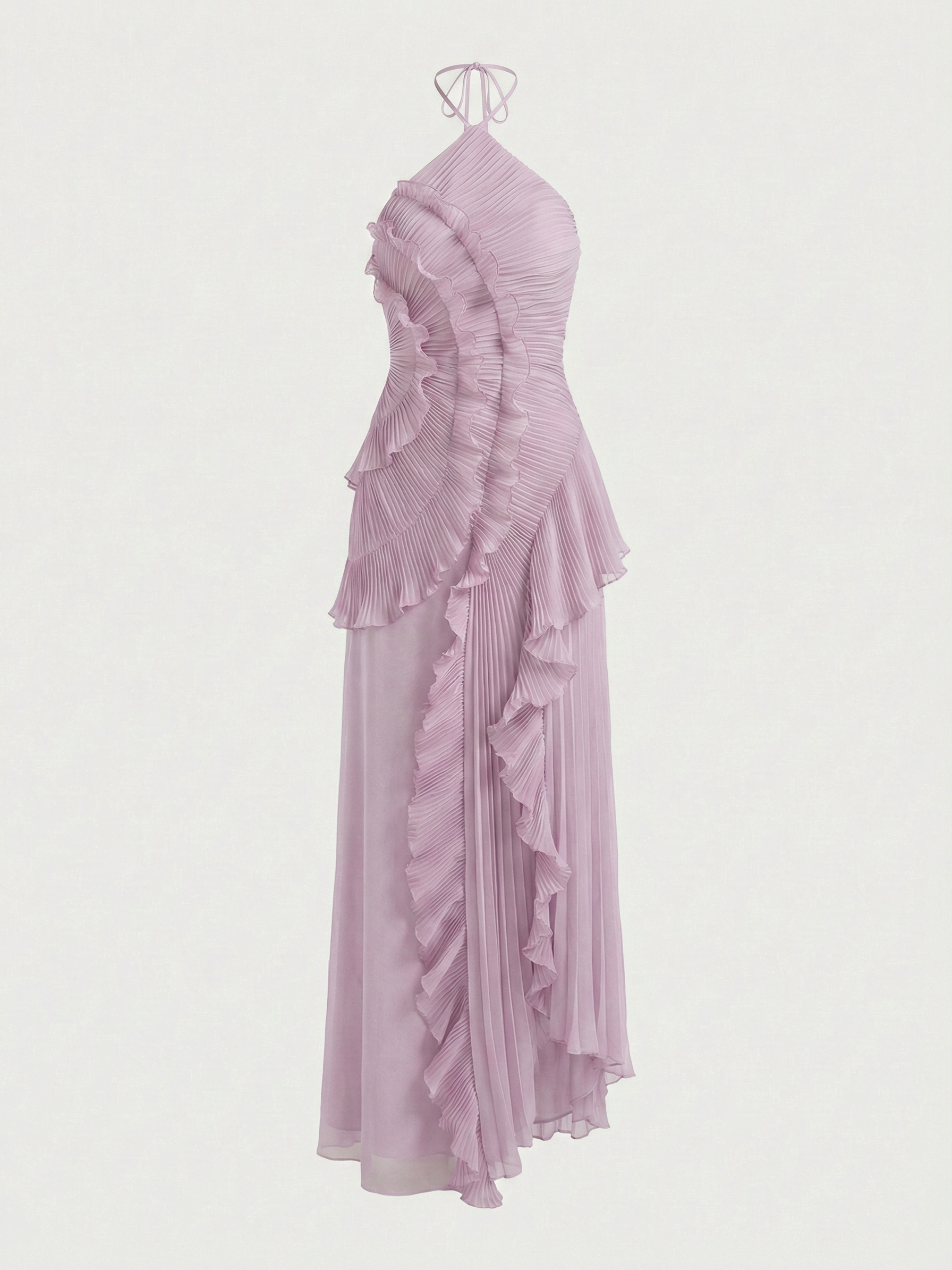 Catherine Ruffle Dress (Free Pearl Clutch) Violet