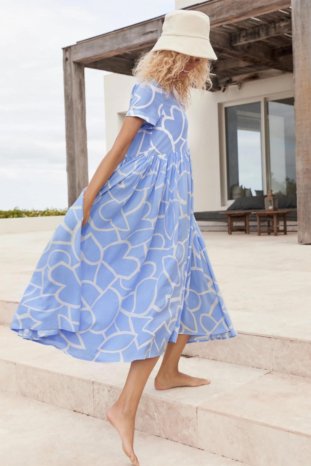 High-Waist Ruched Dress