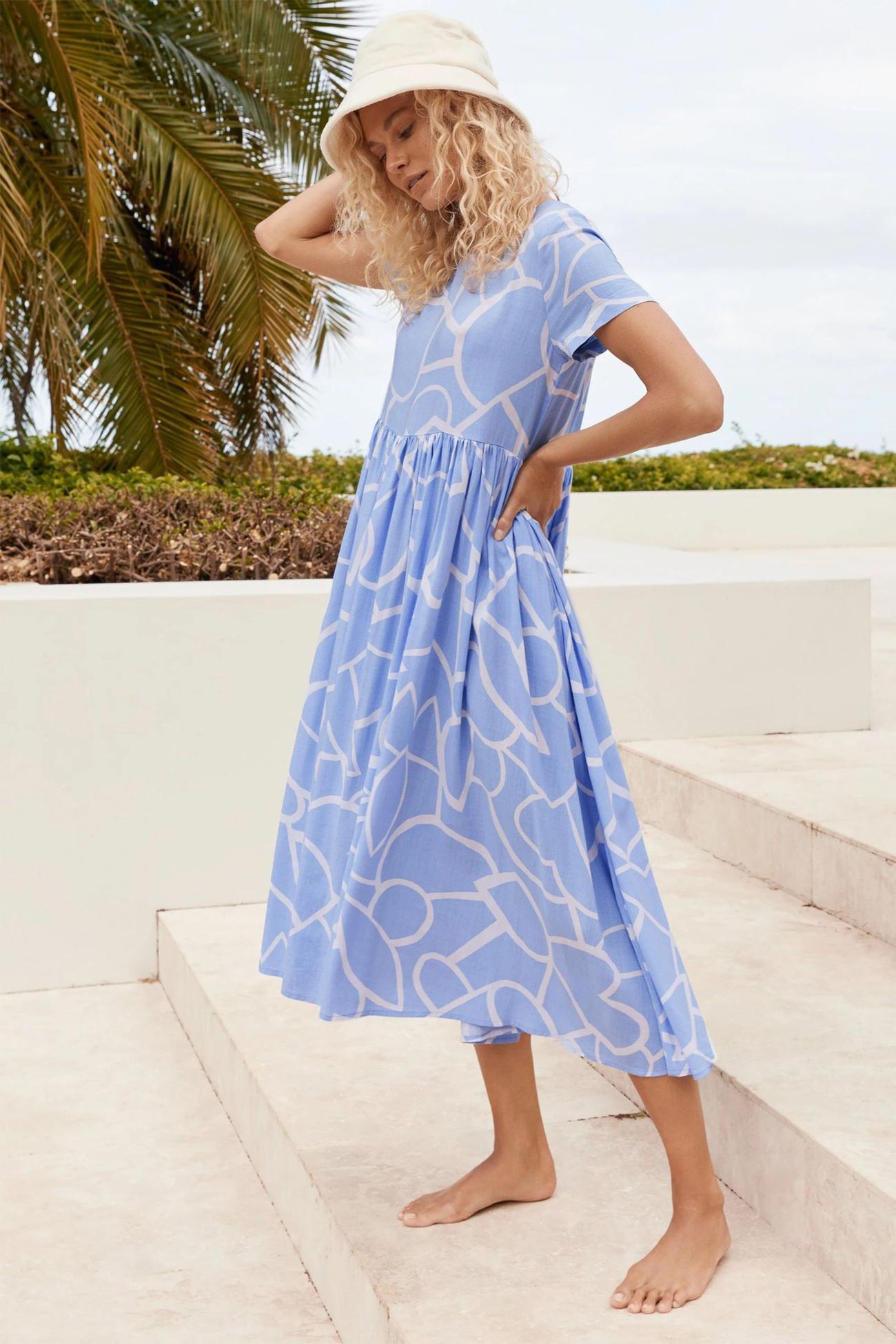High-Waist Ruched Dress