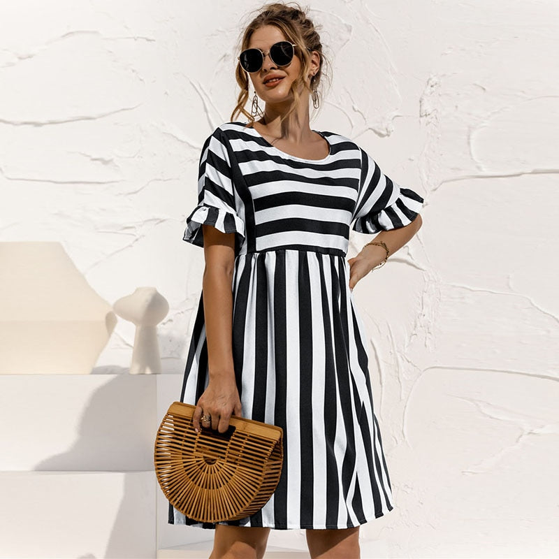 Maria Striped Dress For Relaxed Dress with Premium Casual Styling
