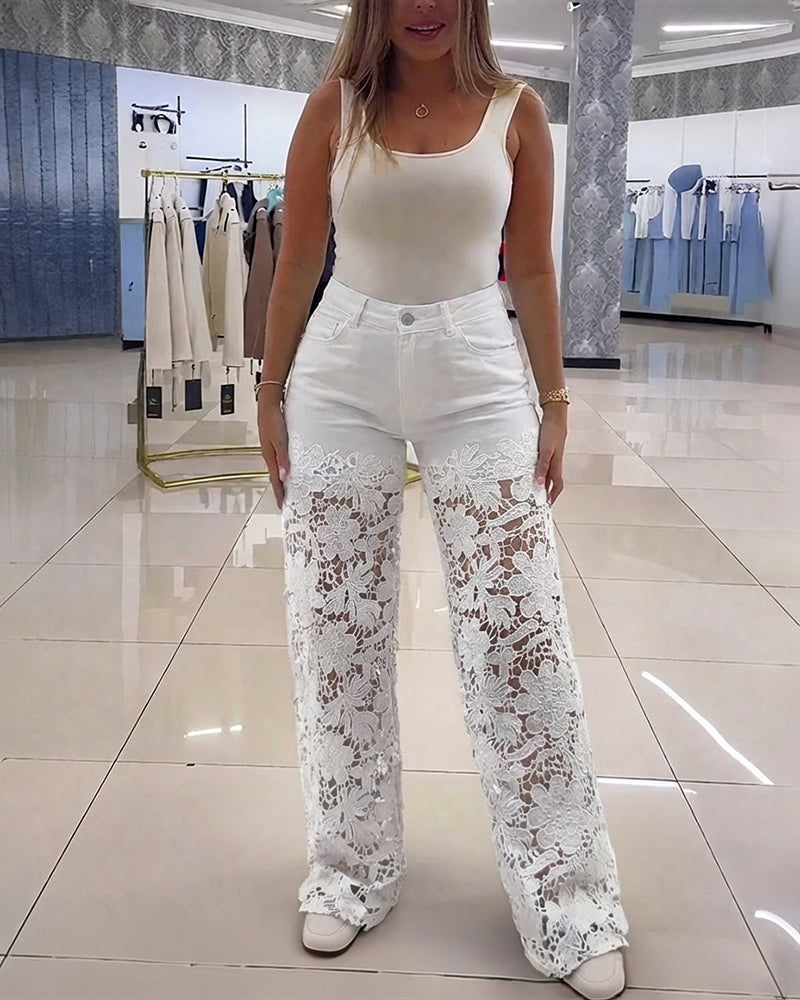 Jamota High-Waist Wide-Leg Jeans With Stretch Fabric For Comfort And Style Everyday Elegance - Jamota