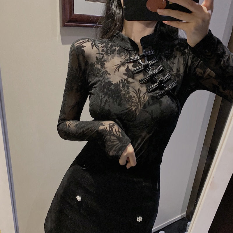 Black Bruise Laced Top