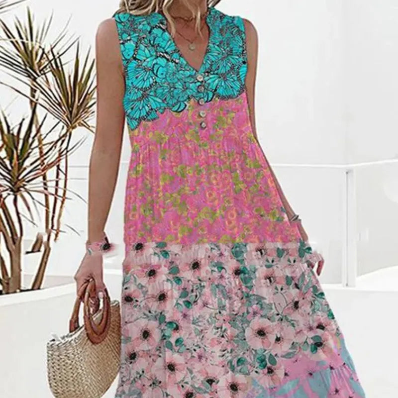 Natalia Premium V Neck Floral Dresses Chic Silhouette Collection