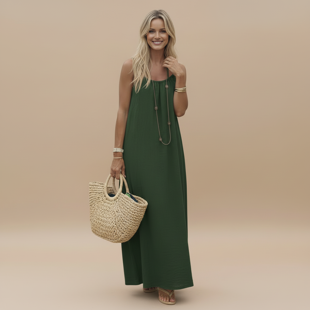 Spaghetti Strap Loose Fit Maxi Dress 11