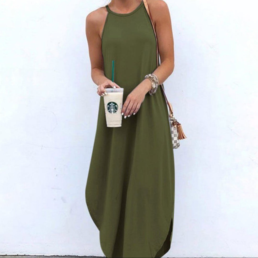 Luz Exclusive Spaghetti Strap Dress with Side Slit Chic Silhouette Collection