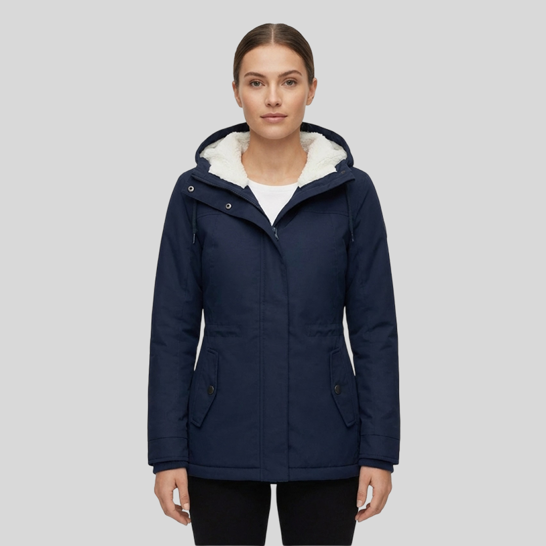 Hooded Sherpa Lined Zip Front Parka Jacket