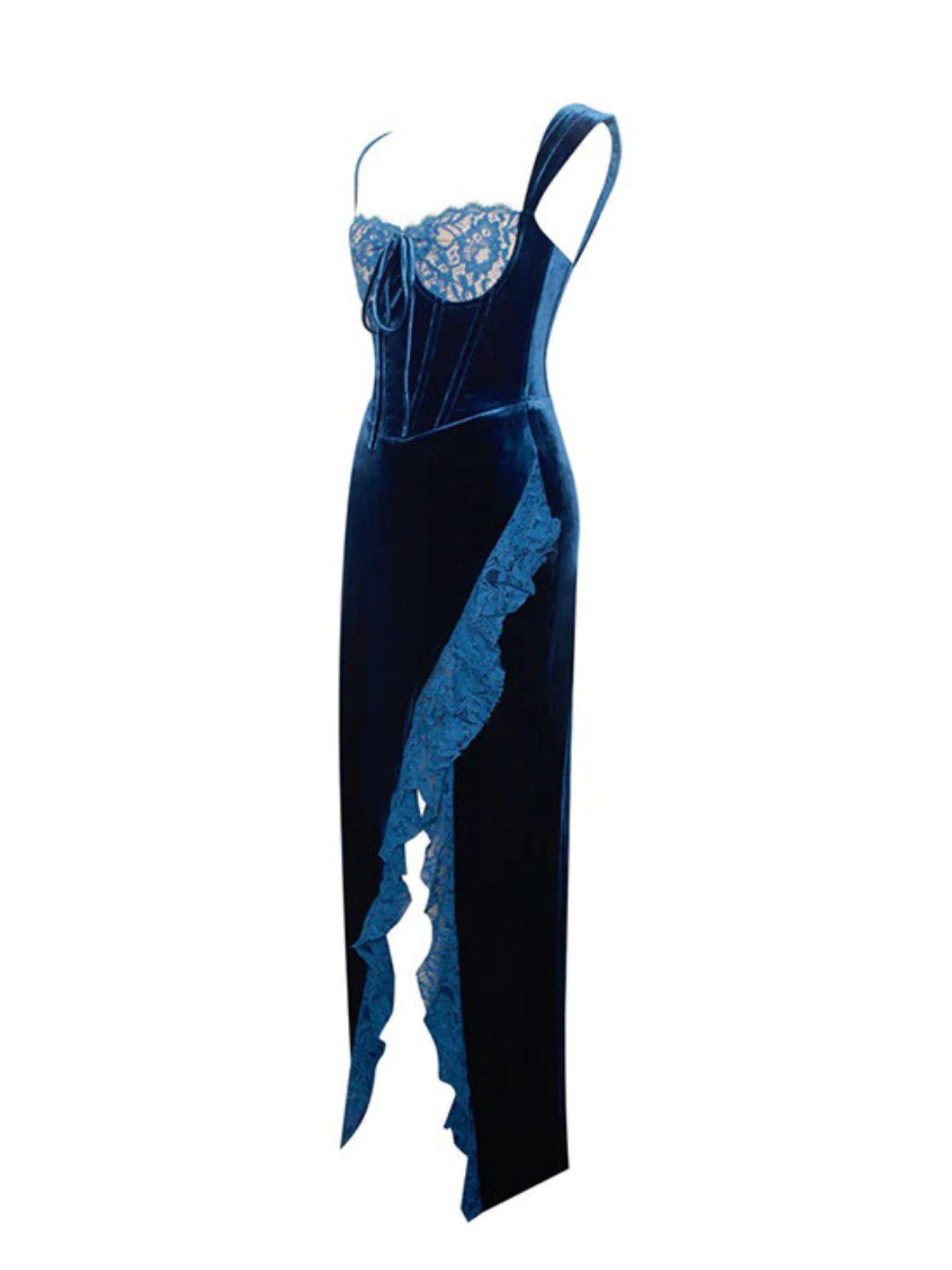 Asymmetric Velvet Dress - View 8