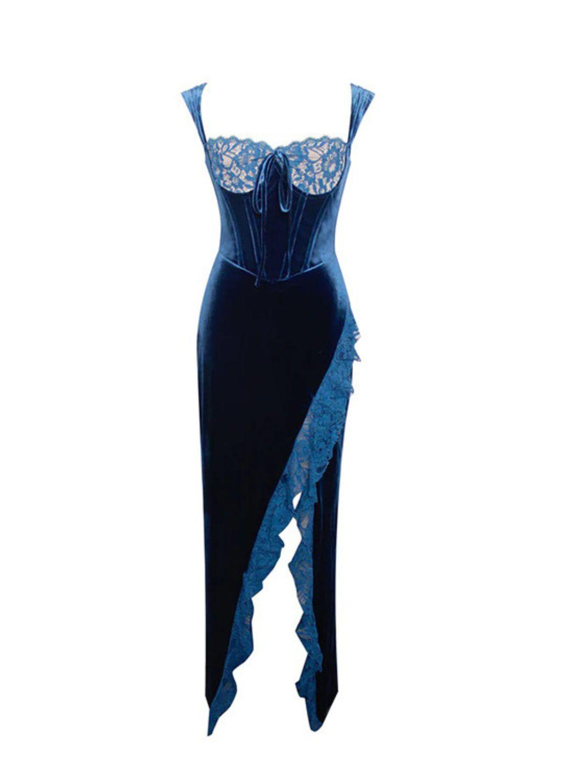 Asymmetric Velvet Dress - View 7