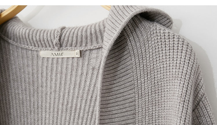 Women Fashion New Loose Hat Long Knitted Cardigan