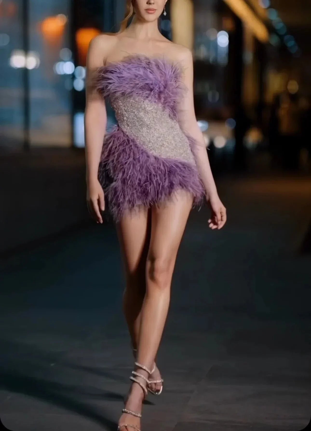 Sexy Plush Bandeau Slim-Fit Hot Girl Dress