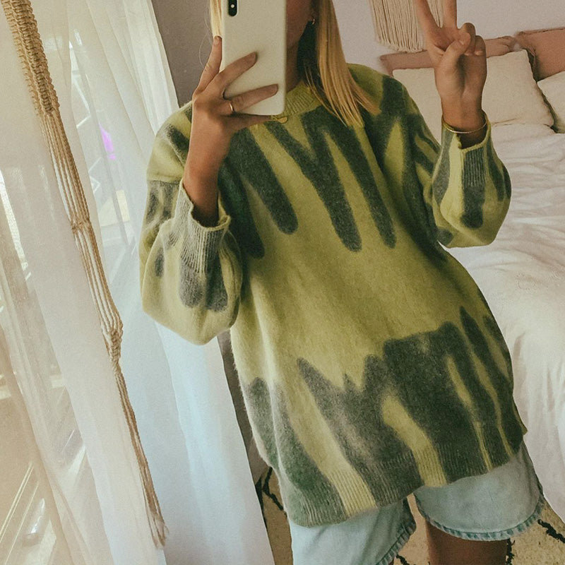 Tie Dye Knitted Oversized Sweater