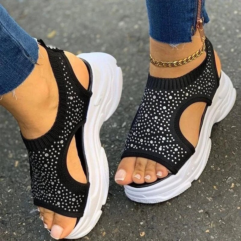 High Heels Platform Knitting Sneakers