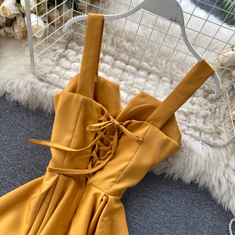 Cocktail Sleeveless Sweetheart Neck Wide Strap A-Line Midi Dress