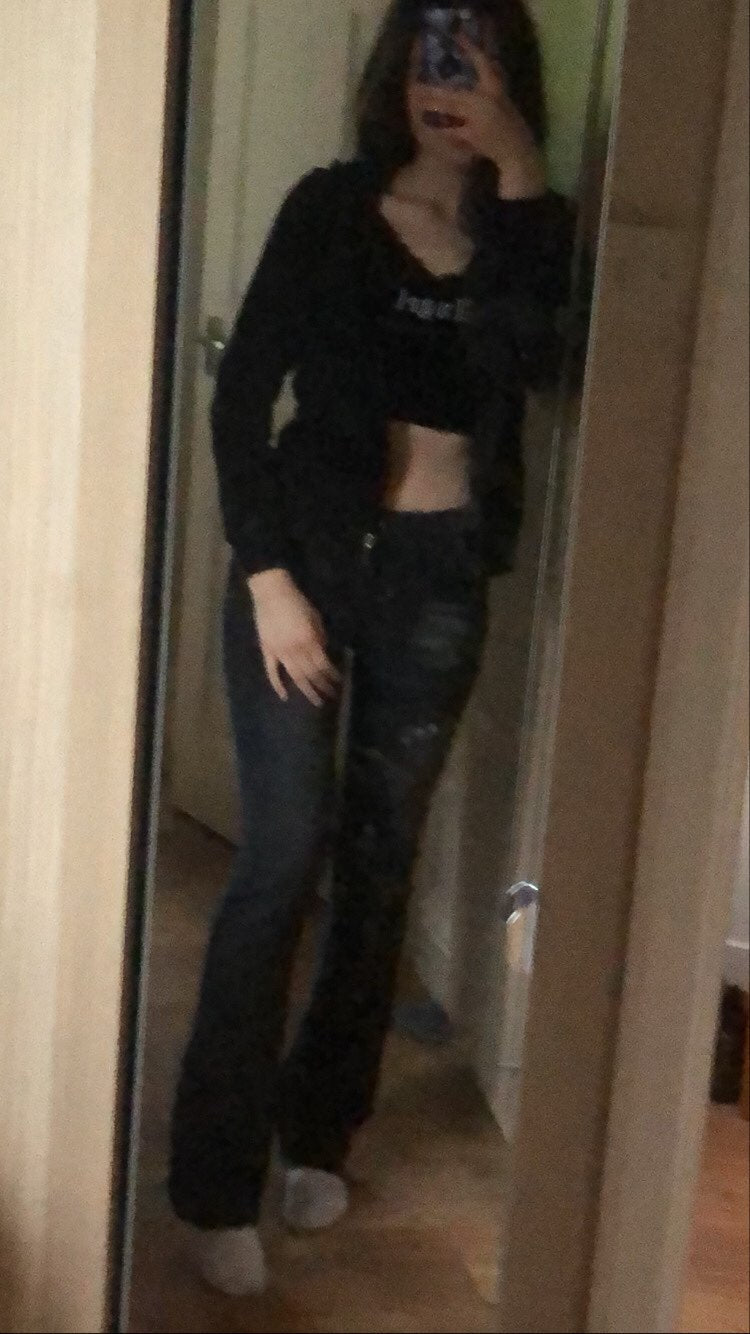 KittenAlarm - Skinny Flared Jeans Women's Fashion Denim Pants Bootcut Bell Bottoms Stretch Trousers Women Jeans Woman Jeans Low Rise Jeans