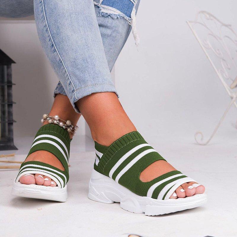 High Heels Platform Knitting Sneakers