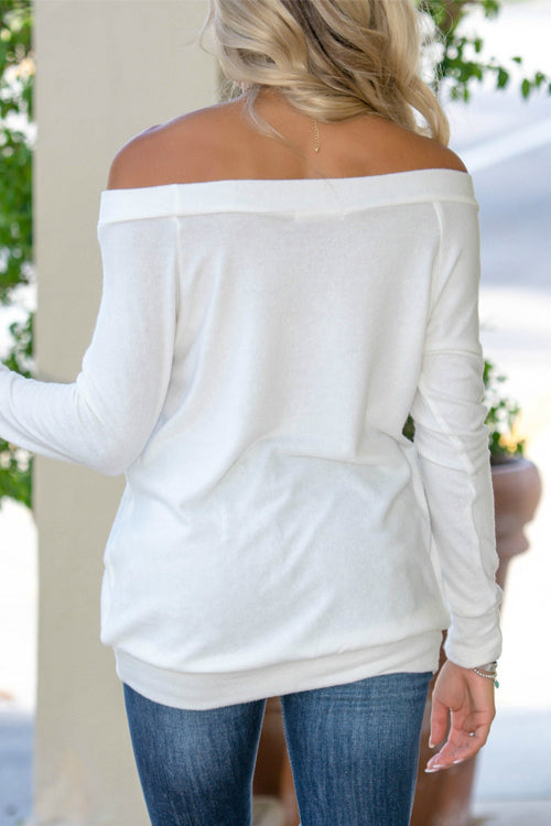 One Shoulder Long Sleeve Hoodie