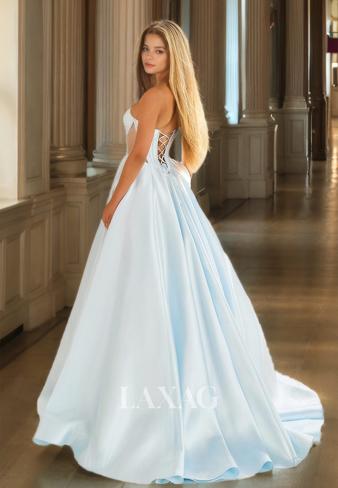 Beaded Sweetheart Off-Shoulder Cutout Formal Gowns Sleeveless Pleated Floor-Length A-Line Prom Dress