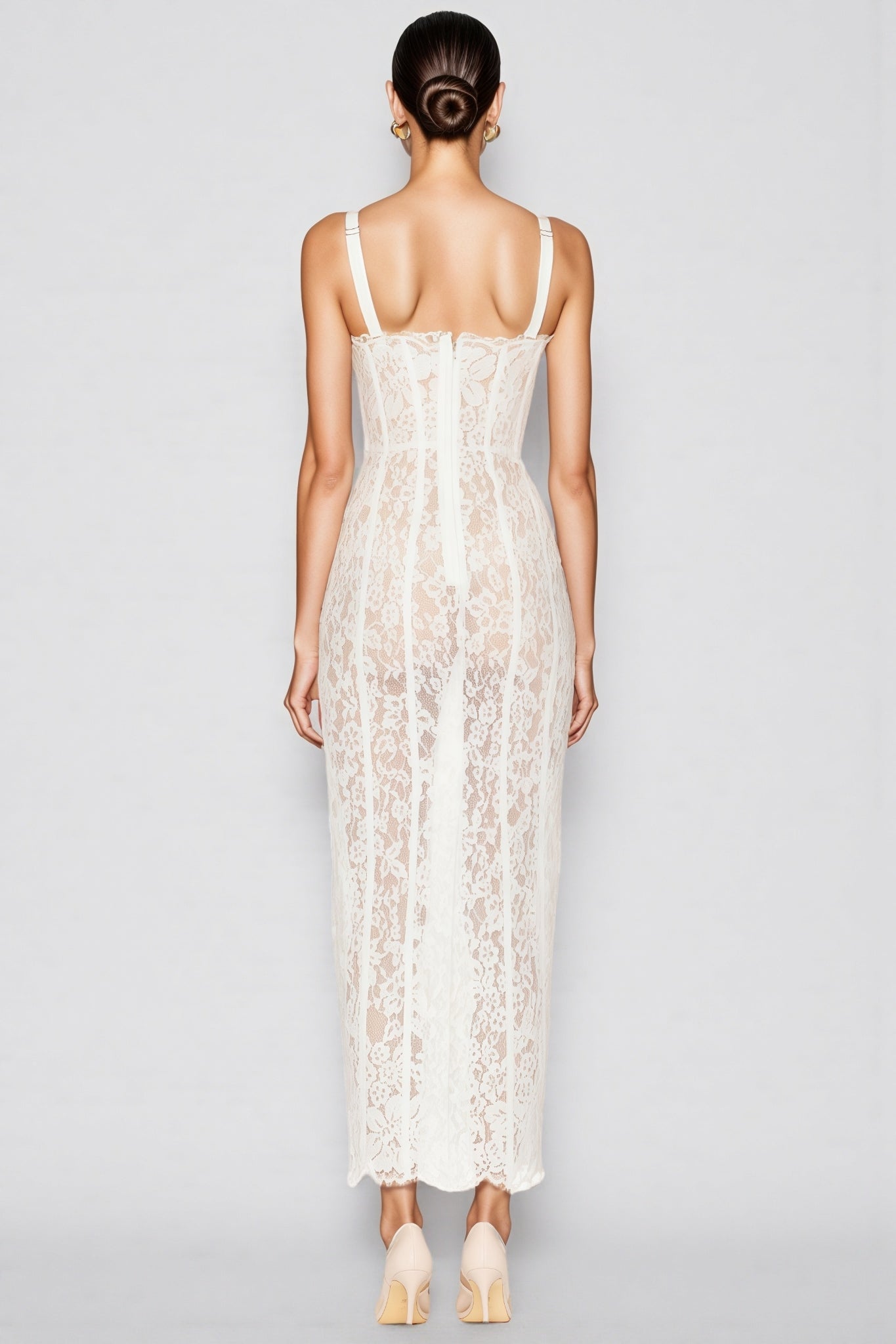 Pana White Lace Camisole Maxi Dress - View 2