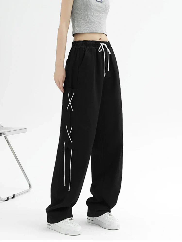 Hippie Harajuku Green Cargo American Vintage Streetwear Oversize Pant