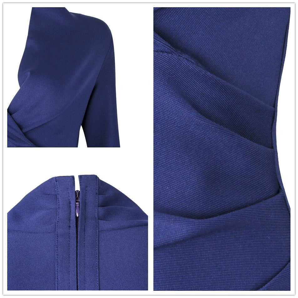 Full Gown Celebrity Club Gown - V Bodycon Warm-Season Deep Bandage Evening Neck With For Sleeves Party