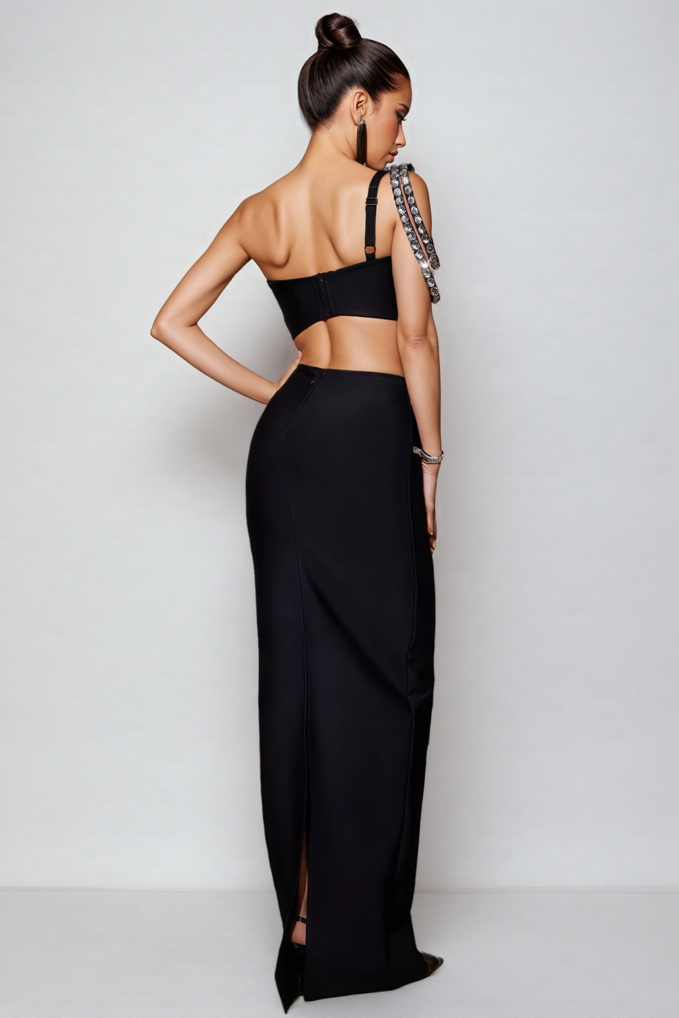 Mikko Rhinestone Bandage Maxi Dress Set - View 4