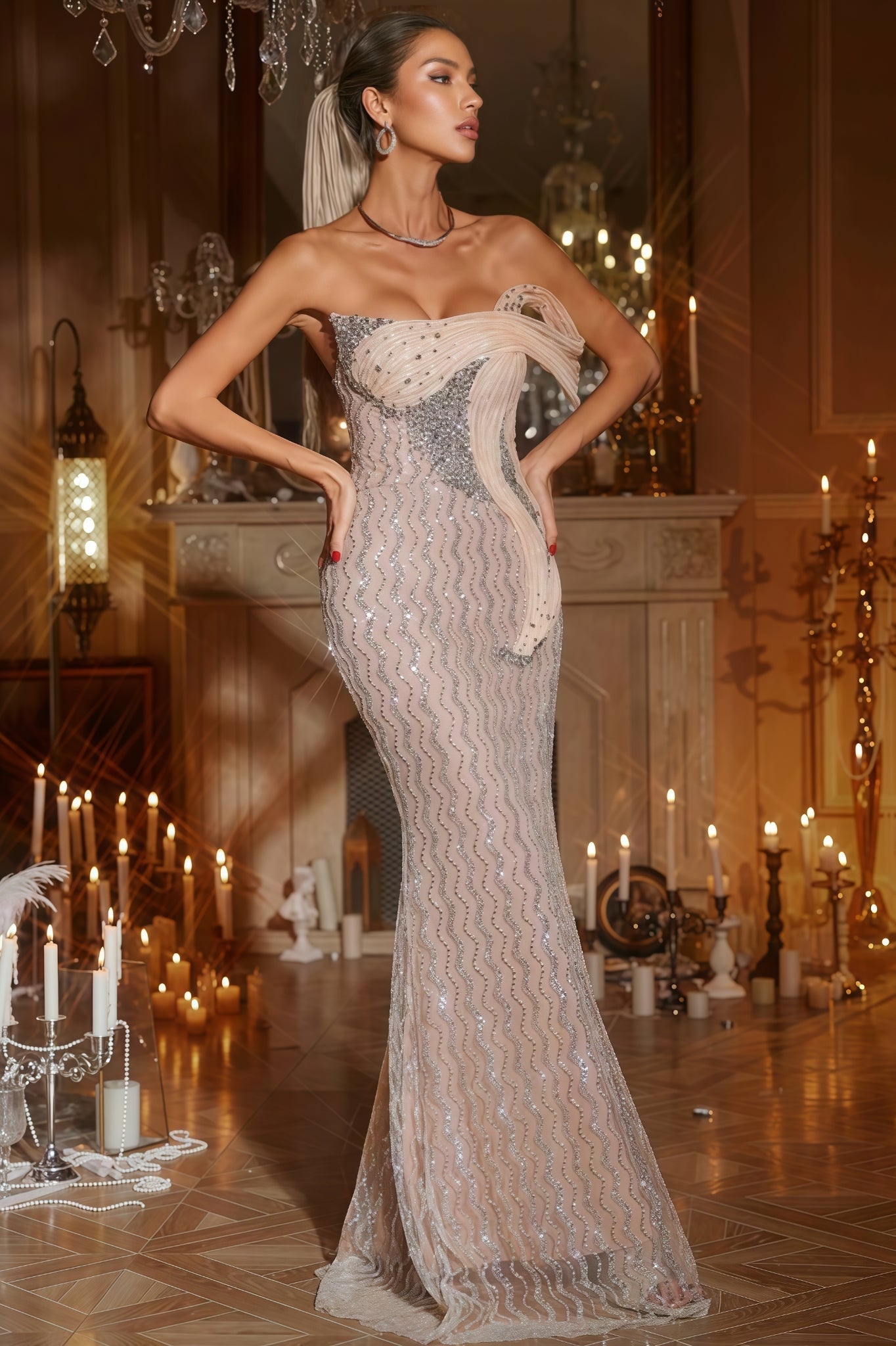 Ogani Strapless Sequin Maxi Dress - View 2