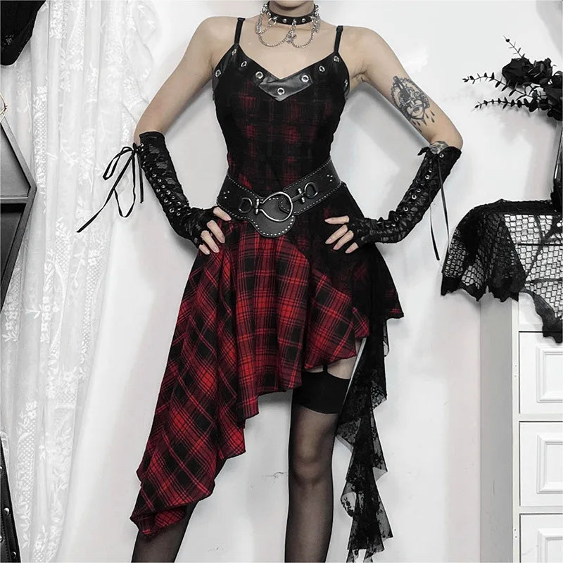 Patchwork Deep V-Neck Lace Dress