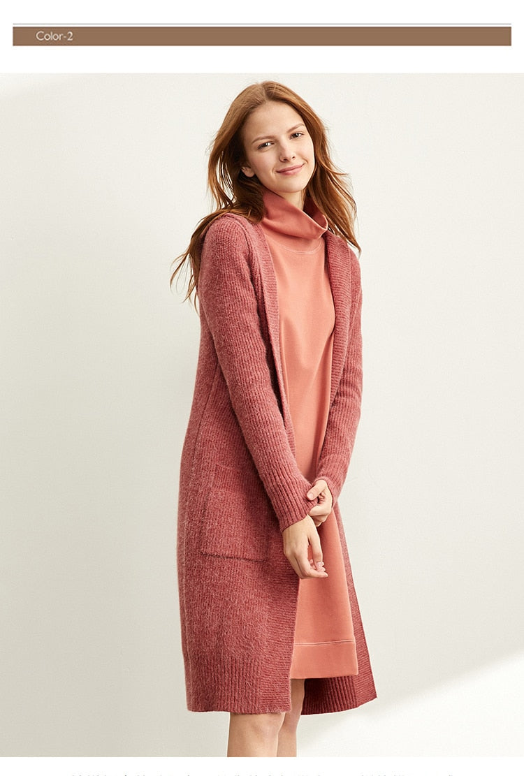 Women Fashion New Loose Hat Long Knitted Cardigan