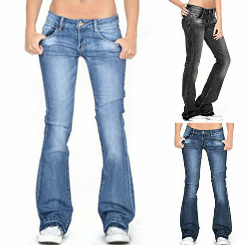 KittenAlarm - Skinny Flared Jeans Women's Fashion Denim Pants Bootcut Bell Bottoms Stretch Trousers Women Jeans Woman Jeans Low Rise Jeans