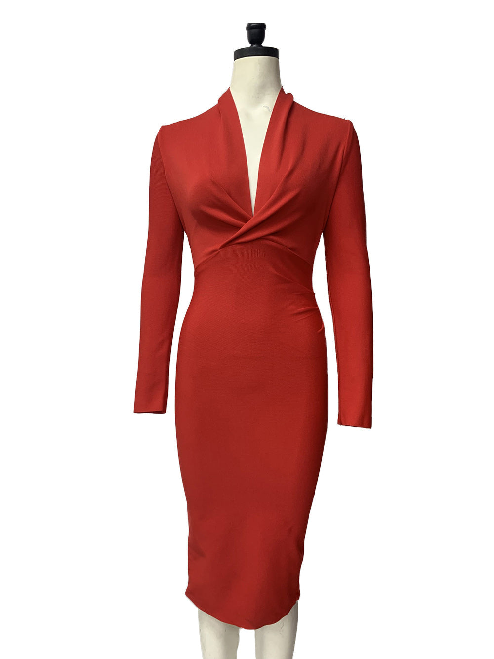 Full Gown Celebrity Club Gown - V Bodycon Warm-Season Deep Bandage Evening Neck With For Sleeves Party
