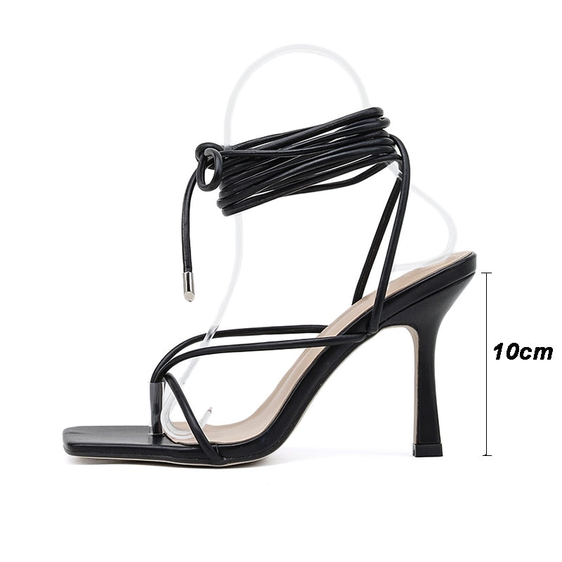 Narrow Band Cross Strap Thong Sandals